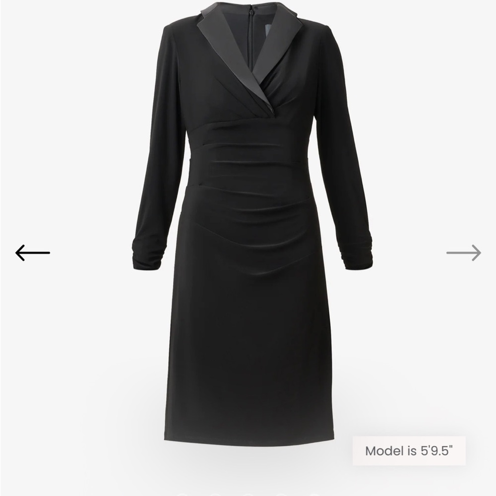 Adrianna Papell Black Cowl Neck Ruched Cocktail Dress